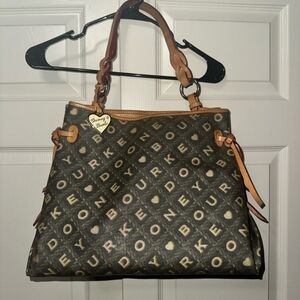 Dooney & Bourke Black and Tan Shoulder Bag